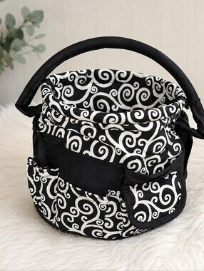 Black & White Swirl Cosmetic/Accesory Case with Top Handle